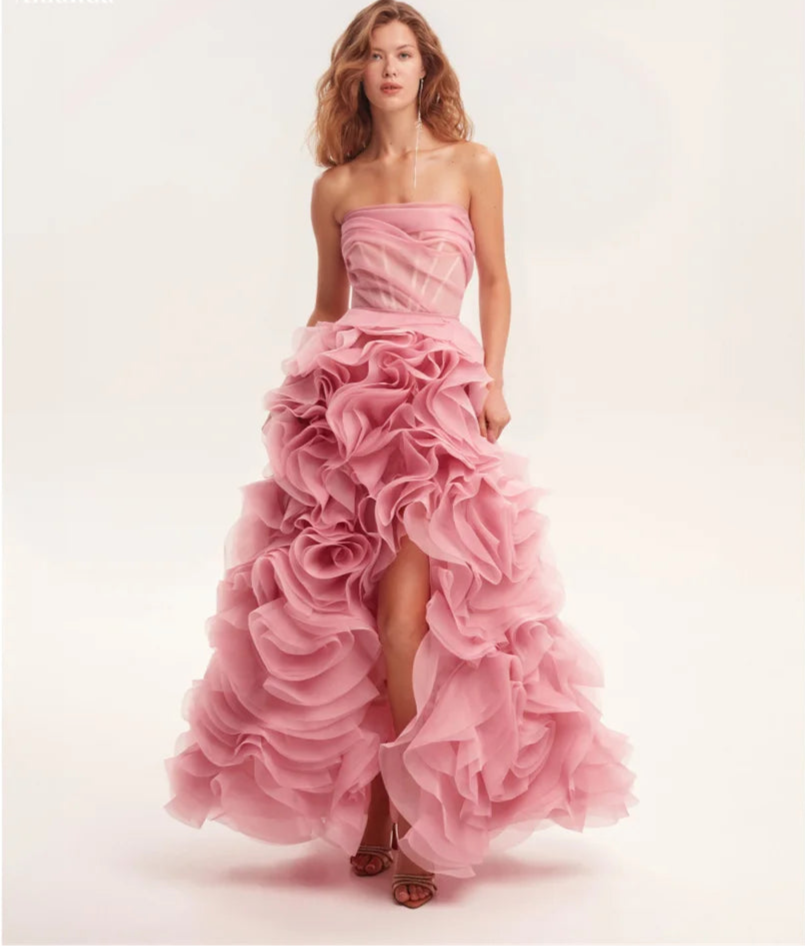 elisa maxi dress Elegant Elisa Maxi Dress with Modern Lace-Up Design Pink / 8