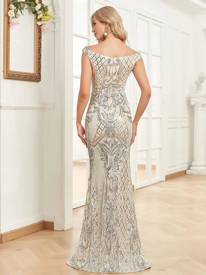 silver maxi dress