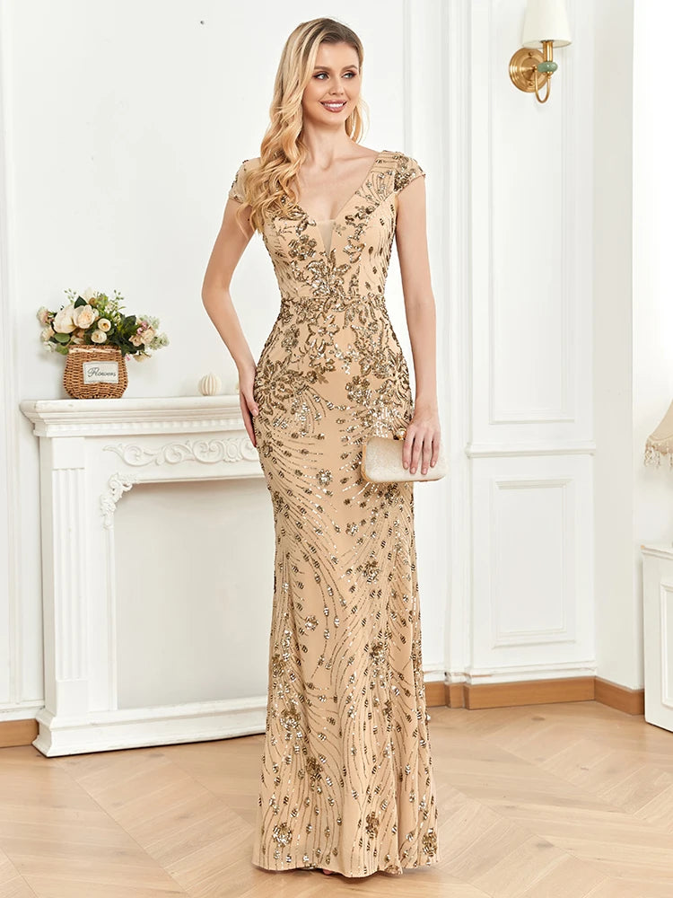 gold maxi dress