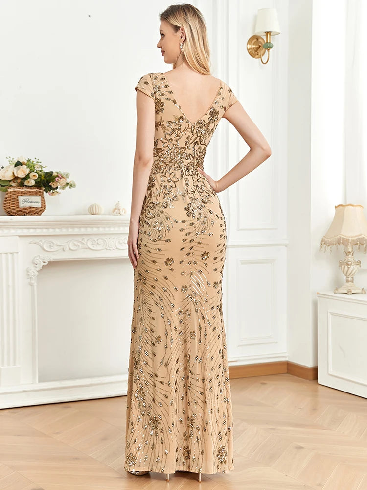gold maxi dress