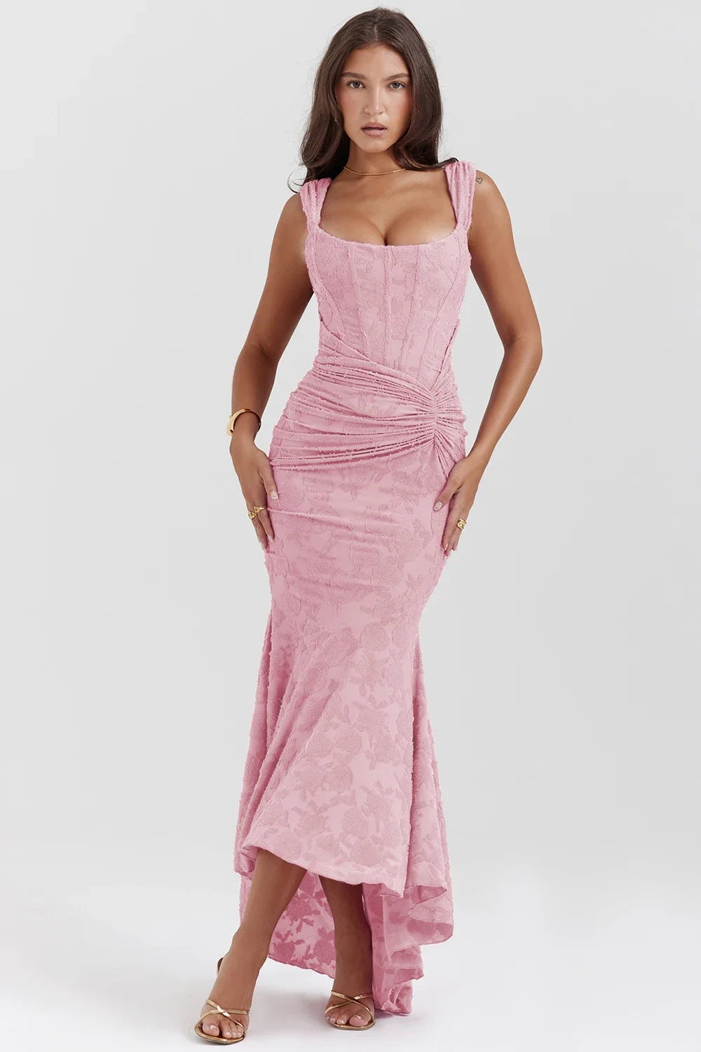 pink maxi dress