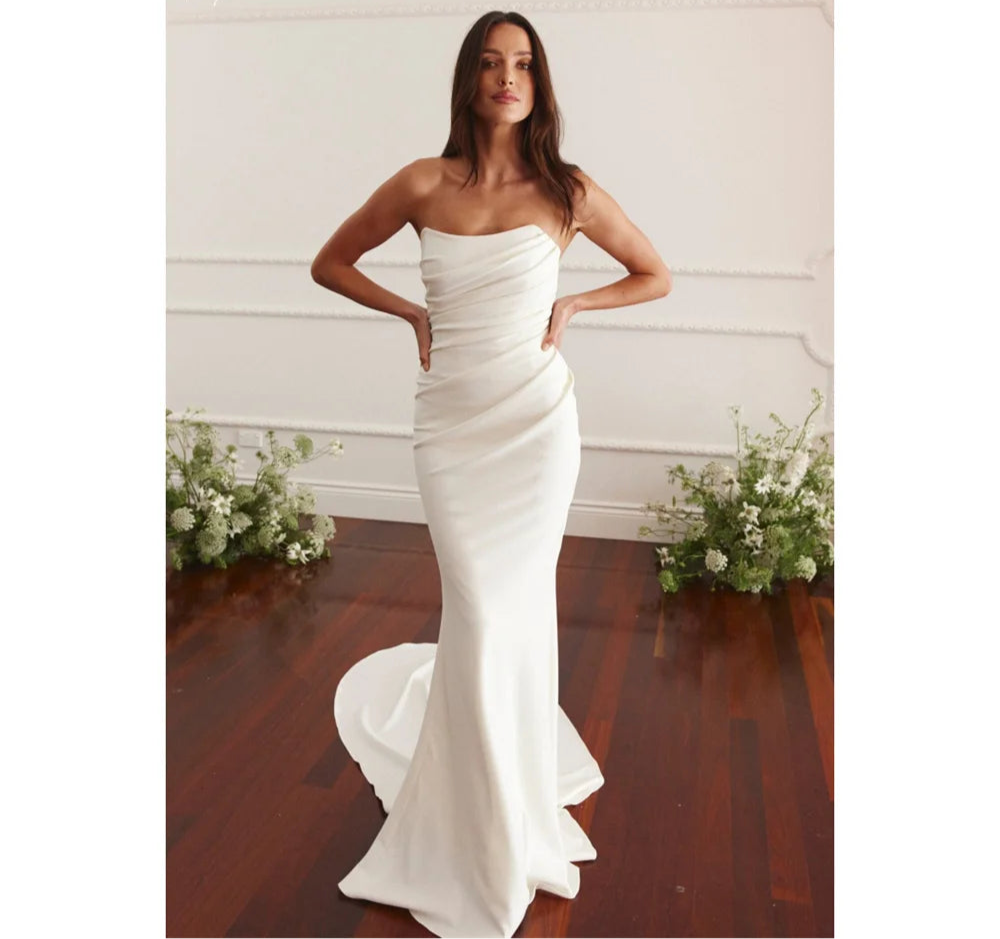 knee length dresses for ladies One-Shoulder Long Ruffled Mermaid Prom Dress -PromGirl Light Blue / 10 main image 1