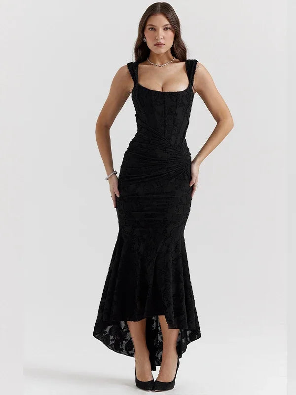 black maxi dress