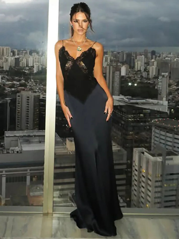 Black Maxi Dress combines sophisticated elegance with contemporary allure. This striking black gown features a high half-collar neckline and form-fitting bodycon silhouette that flatters your curves, while the dramatic backless design adds an unexpected touch of sensuality