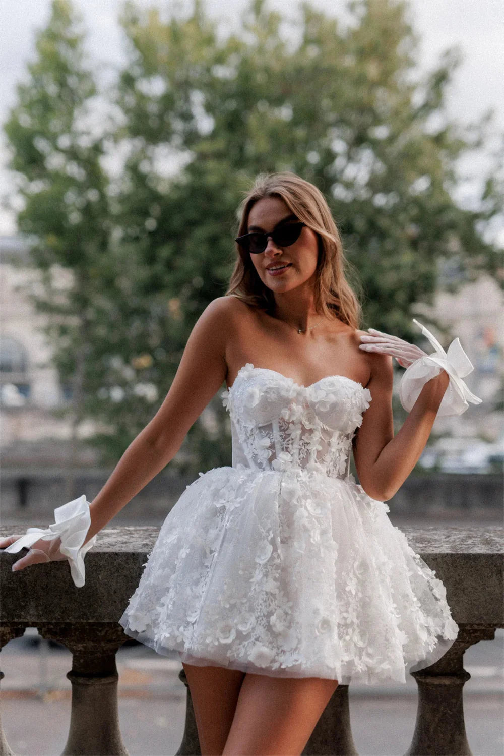 wedding white mini dress