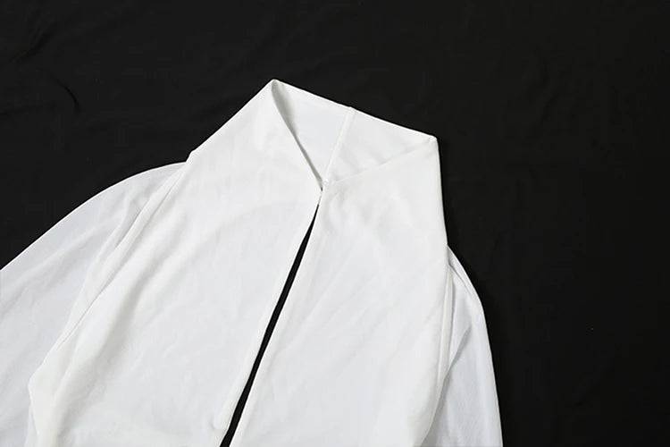 White garment on a black background