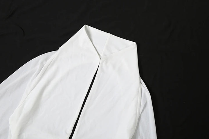 White garment on a black background