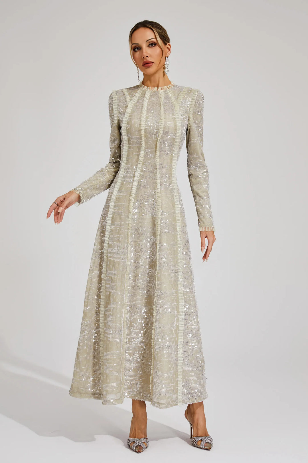 ellen sequin dress retrofete Ellen Dress in Dark Green