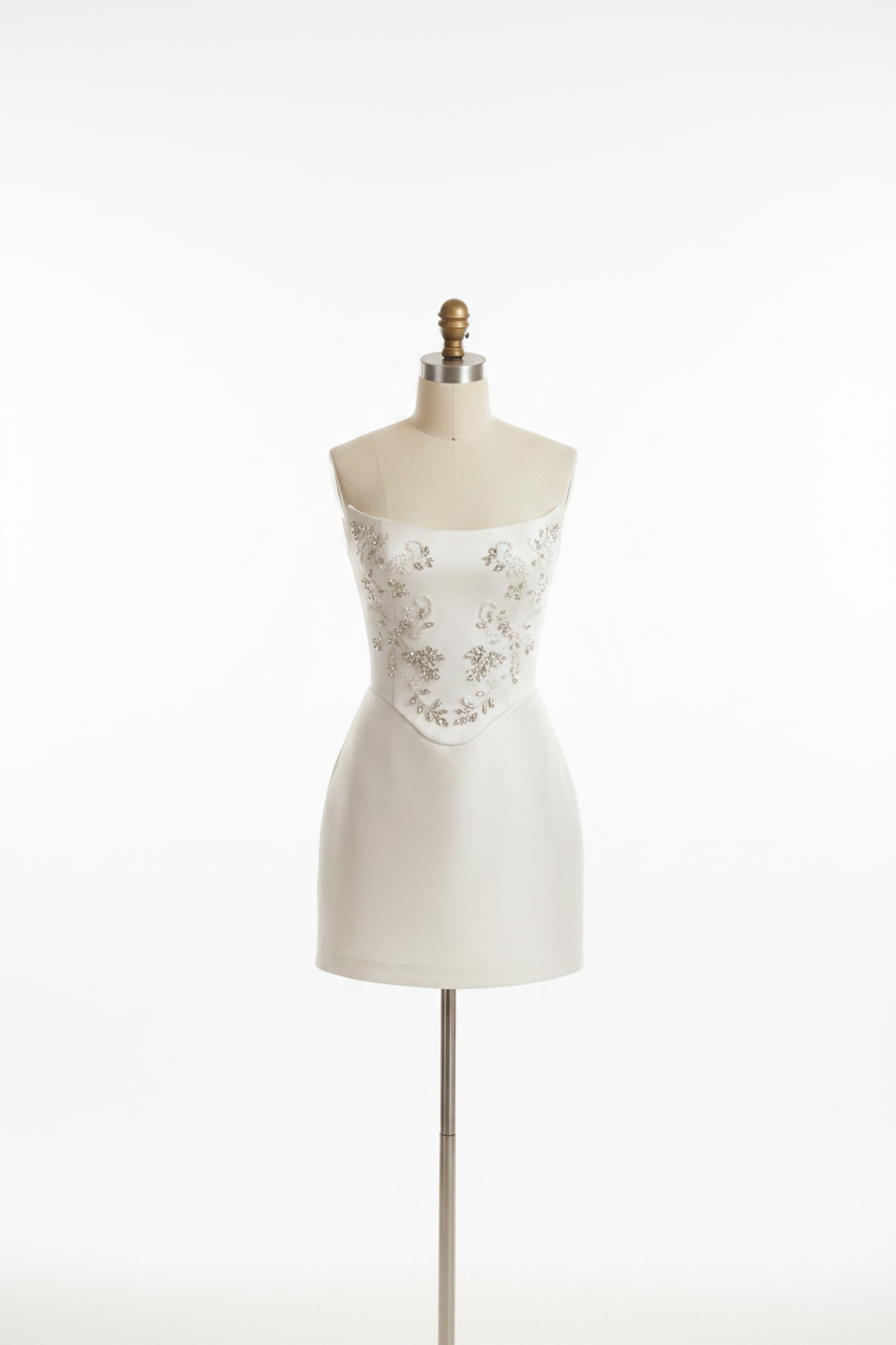 White mini dress on mannequin