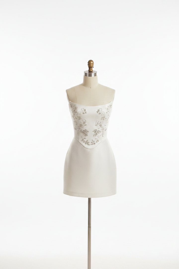 White mini dress on mannequin