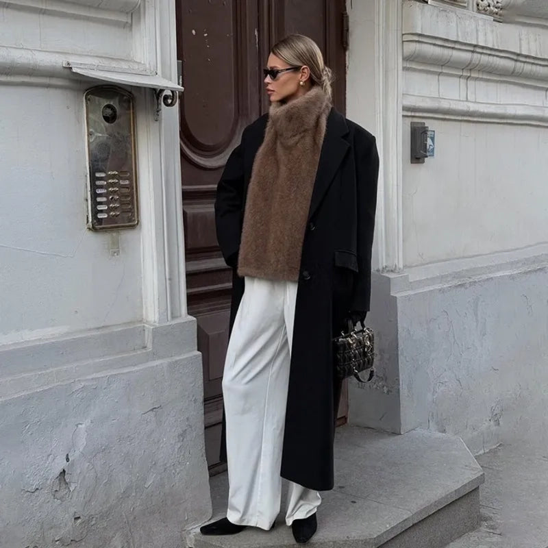 Faux Fur Vest Crop Top